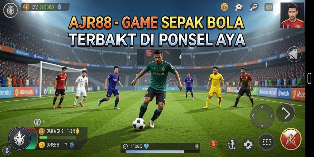 Screenshot AJR88 menampilkan aksi seru di lapangan sepak bola.
