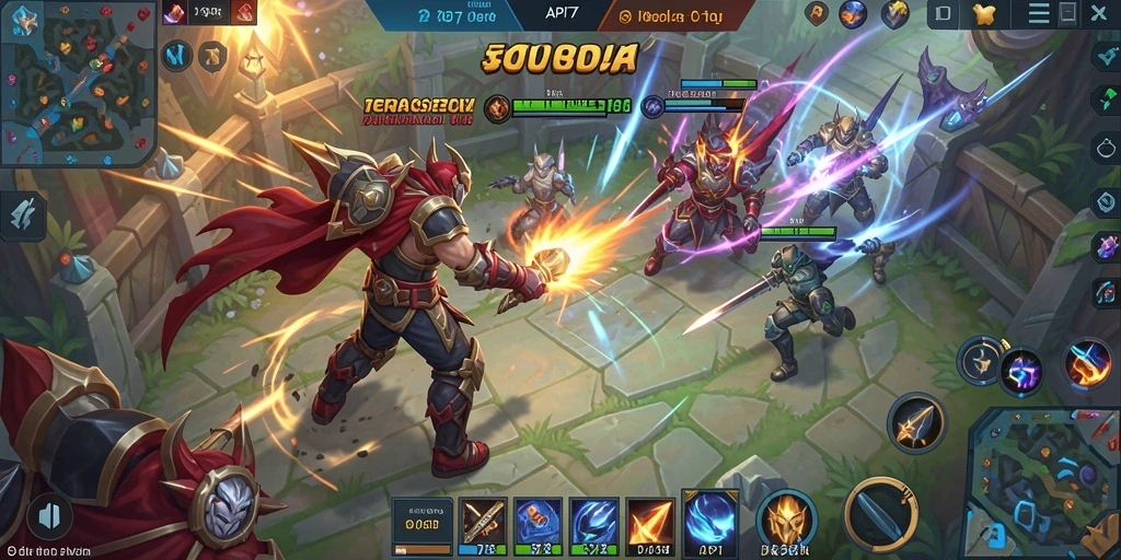 Tangkapan layar gameplay API77 dengan aksi seru di arena MOBA.