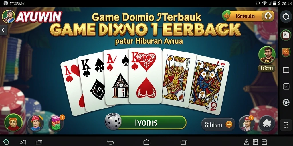 Screenshot utama AYUWIN menampilkan gameplay Domino yang seru.