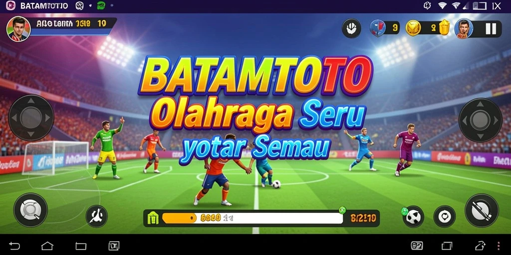 Tampilan utama gameplay seru BATAMTOTO di arena olahraga.