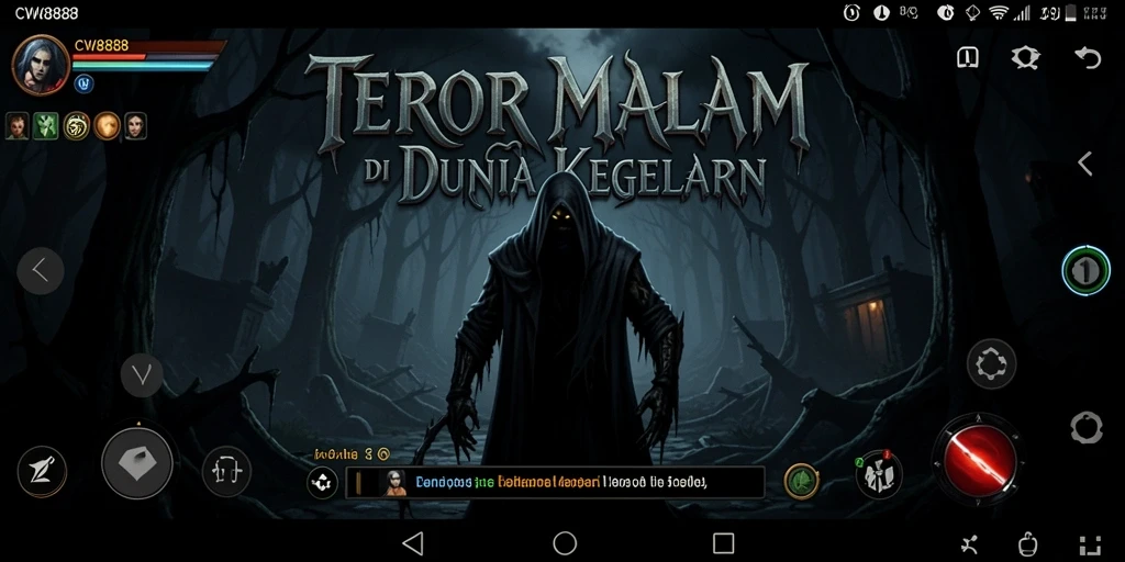 Screenshot gameplay CW8888 yang menampilkan suasana yang mencekam.