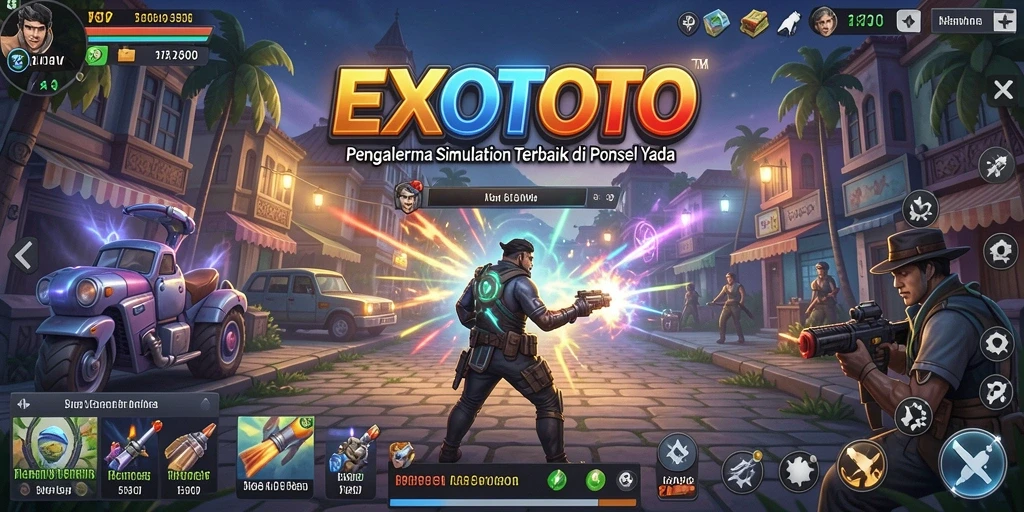 Tampilan menarik dari gameplay simulation di EXOTOTO.