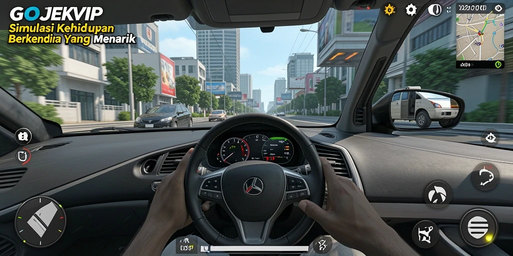 Tampilan gameplay <strong>GOJEKVIP</strong> yang menakjubkan dengan kendaraan yang beragam.