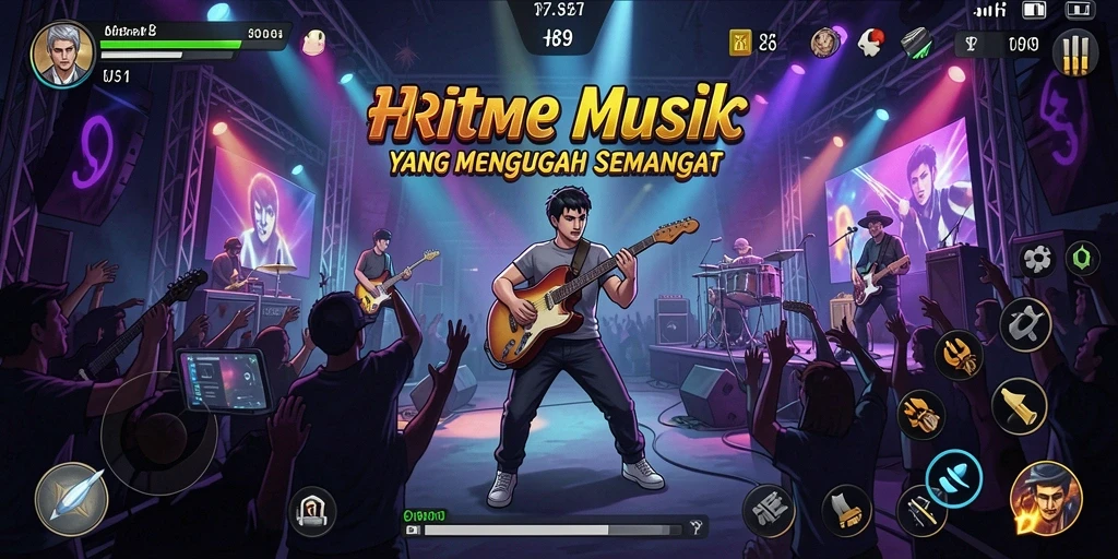 Screenshot H89 menunjukkan gameplay menarik dengan musik berirama.