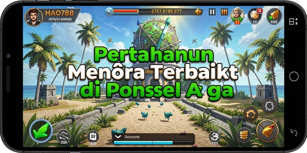 Screenshot gameplay HAO788 menampilkan aksi pertahanan menara yang seru.