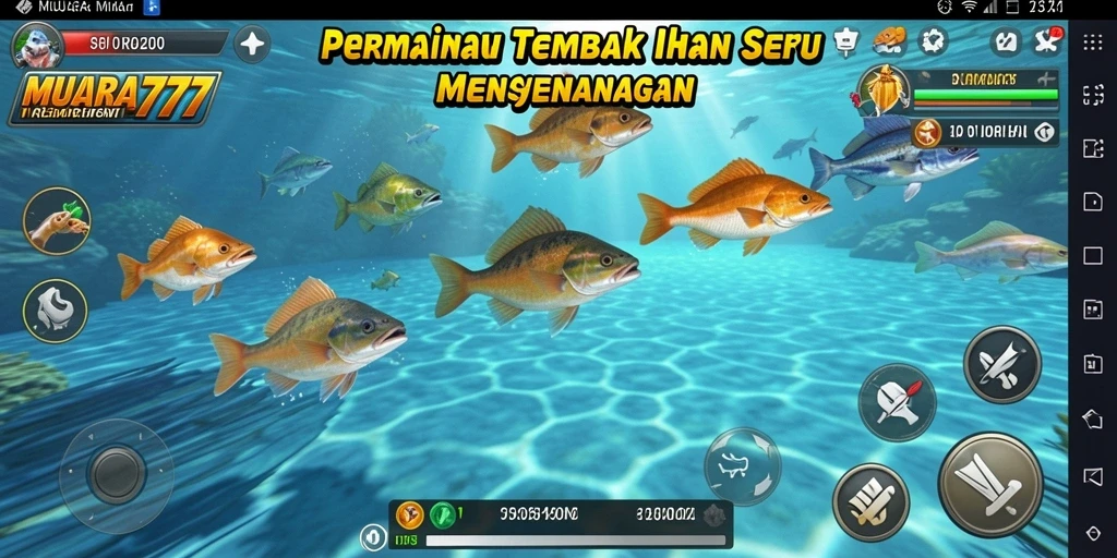 Tampilan gameplay MUARA777 yang menegangkan saat menembak ikan.