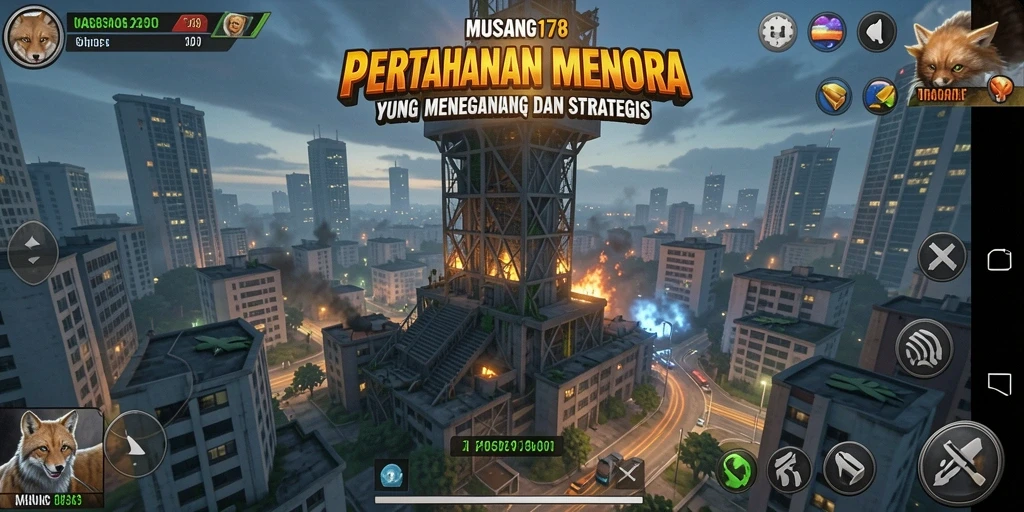Tampilan gameplay pertahanan menara yang menambah ketegangan dan strategi.