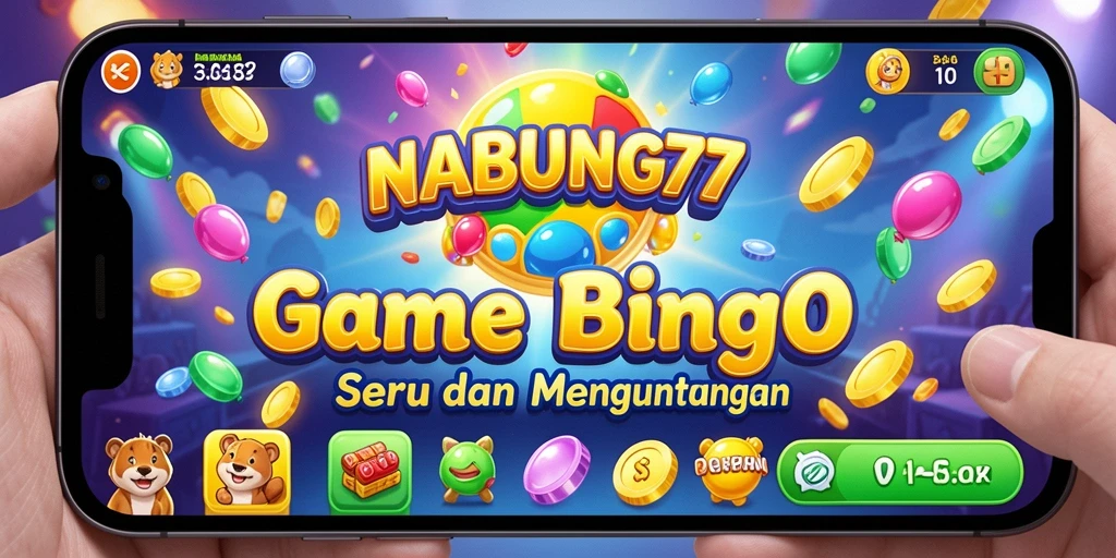 Tampilan seru gameplay Bingo NABUNG77 dengan hadiah menarik.
