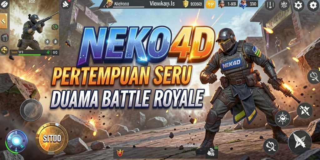 Tampilan dinamis gameplay seru di NEKO4D Battle Royale.