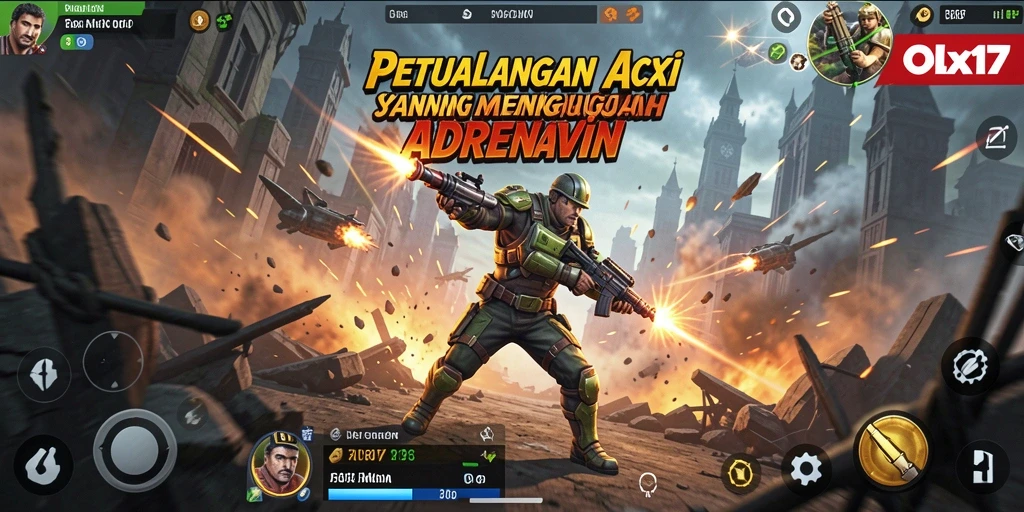 Screenshot menampilkan gameplay seru di OLX17 dengan aksi mendebarkan.
