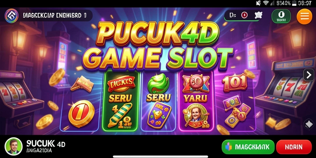 Tampilan gameplay PUCUK4D yang seru dan penuh warna.