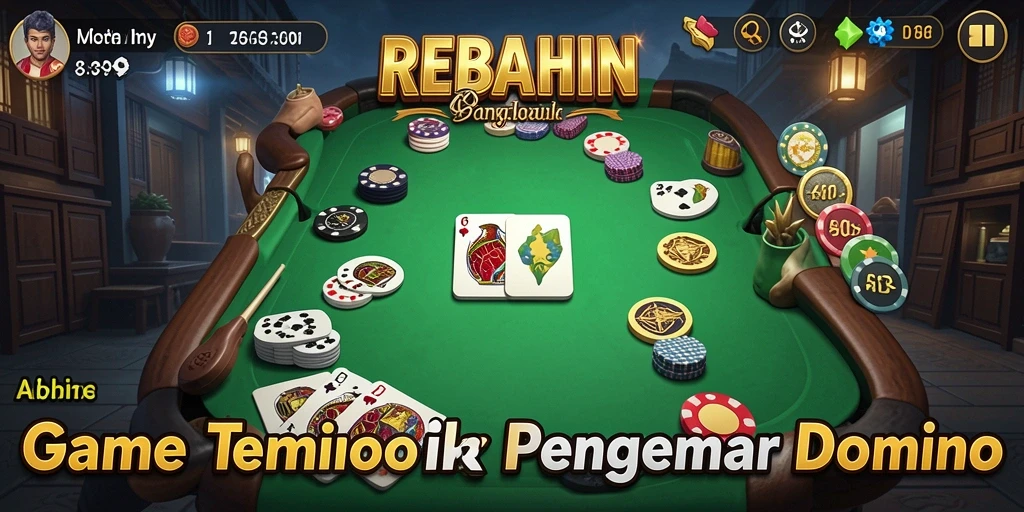 Screenshot utama REBAHIN menunjukkan gameplay seru dari permainan Domino.