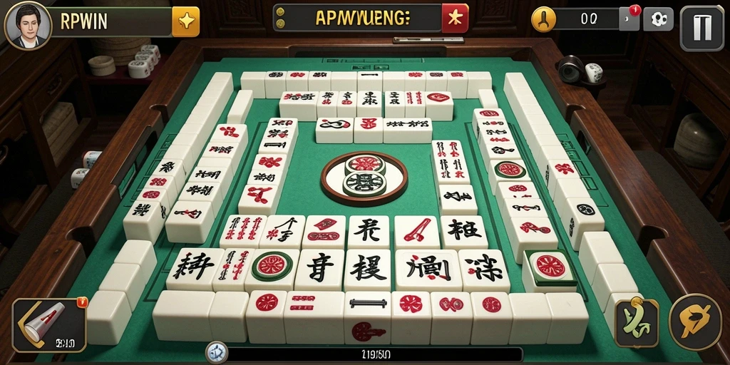 Gameplay seru dari RPWIN yang menampilkan permainan Mahjong.