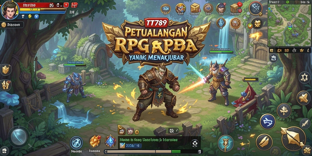 Tampilan utama gameplay <strong>TT789</strong> menampilkan pertempuran epik di dunia fantasi.