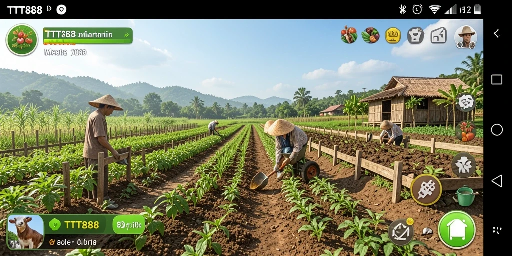 Gameplay seru TTT888 dengan aktivitas bertani yang menyenangkan.