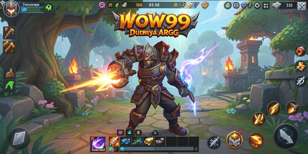Screenshot utama WOW99 menampilkan aksi seru dalam pertarungan ARPG.